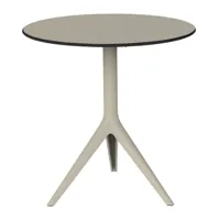 vondom - table de jardin mari-sol ø69cm - ecru/plateau de table hpl/bord noir /h 74cm/structure aluminium revêtue poudre