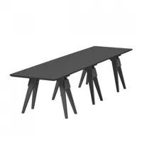 designhousestockholm - table d'appoint arco 180x42x40cm - noir teinté/plateau de table 2cm/lxlxh 180x42x40cm/structure laquée