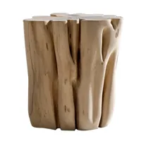 gervasoni - tabouret brick m - naturel/bois mis à nu taillé à la main/h 45cm / ø41-45cm