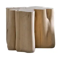 gervasoni - tabouret brick l - naturel/bois mis à nu taillé à la main/h 40cm / ø51-55cm