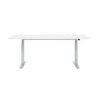 montana - table de bureau hilow 2 90x180cm - blanc comme la neige/micro stratifié/électrique réglable en hauteur 63.5-127cm/structure laqué rond alumi