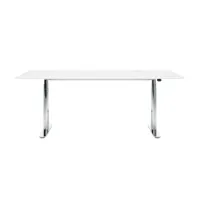montana - table de bureau hilow 2 90x180cm - blanc comme la neige/micro stratifié/électrique réglable en hauteur 63.5-127cm/structure chrom très brill