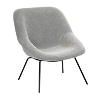 richard lampert - fauteuil h 55 structure noir - clair gris/étoffe rohi sera pepper/lxpxh 72x78x79cm/structure noire ral 9005 revêtue par poudre