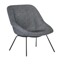 richard lampert - fauteuil h 55 structure noir - gris/étoffe rohi sera marmo/lxpxh 72x78x79cm/structure noire ral 9005 revêtue par poudre