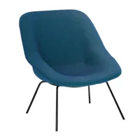 richard lampert - fauteuil h 55 structure noir - bleu/étoffe rohi sera mare/lxpxh 72x78x79cm/structure noire ral 9005 revêtue par poudre