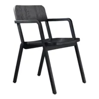 richard lampert - chaise avec accoudoirs prater chair - multiplex noir/fraisé de forme/lxpxh 50x58x70cm