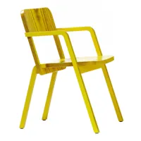 richard lampert - chaise avec accoudoirs prater chair - multiplex jaune/fraisé de forme/lxpxh 50x58x70cm