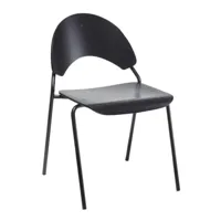 richard lampert - chaise frog - noir ral 9005/laqué/lxpxh 49x57x78cm/structure noire ral 9005 revêtue par poudre