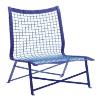 richard lampert - fauteuil de jardin tie-break - bleu/filet avec sangle/lxpxh 80,5x77,1x93,5cm/structure bleu ral 5005 revêtue par poudre