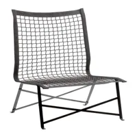 richard lampert - fauteuil de jardin tie-break - noir/filet avec sangle/lxpxh 80,5x77,1x93,5cm/structure noire ral 9005 revêtue par poudre