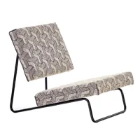 richard lampert - fauteuil lounge chair étoffe - gris/étoffe designers guild escher-zinc/lxpxh 57x80x69cm/structure noire ral 9005 revêtue par poudre