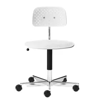 montana - chaise de bureau pivotante kevi air - blanc/lxhxp 56x91x56cm/hauteur d'assise 38 - 51cm/structure en aluminium poli