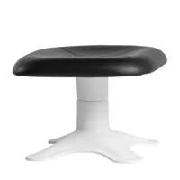 artek - repose pied karuselli - noir, blanc/cuir sörensen prestige/assise et structure fibre de verre/avec patins en feutre