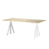 string - table de bureau string works 160x78cm - frêne /châssis blanc/avec tiroir /pxhxp 60x118.5x78cm/adjustable électrique 71.5 - 118.5cm