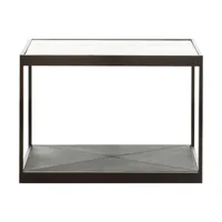 röshults - table d'appoint monaco 50x50cm - noir/dessus de table en verre/l x w x h:  50 x 50 x 35cm