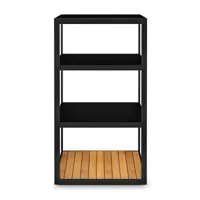 röshults - sideboard/étagère open kitchen 50 - anthracite/teck/hxlxp 90x50x50cm/avec fond en teck