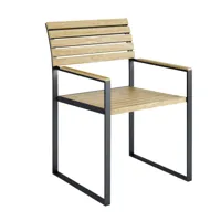 röshults - chaise de jardin avec accoudoirs garden dinner - anthracite/teck/hxlxp 79x54x50cm