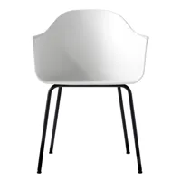 audo - chaise avec accoudoirs harbour structure noir - blanc/siège polypropylène/pxhxp 59x81x57cm/structure acier noir