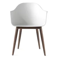 audo - chaise avec accoudoirs harbour chêne foncé - blanc/siège polypropylène/pxhxp 59x81x57cm/structure chêne foncé