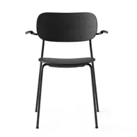 audo - chaise avec accoudoirs co dining - noir/laqué/pxhxp58x75x49.5cm/structure acier laqué noir