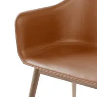 audo - chaise avec accoudoirs cuir harbour chêne - kaki/pxhxp 58.5x81x55.7cm