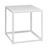 e15 - table d'appoint empilable fk12 fortyforty - blanc/acier revêtu par poudre/pxpxh 40x40x40cm/1x plaque d'insertion amovible 38x38x1,9cm
