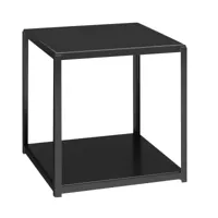 e15 - table d'appoint empilable fk12 fortyforty - noir/acier revêtu par poudre/pxpxh 40x40x40cm/2x plaque d'insertion amovible 38x38x1,9cm