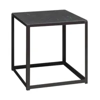 e15 - table d'appoint empilable fk12 fortyforty marbre - noir/marbre nero marquina/pxpxh 40x40x40cm/1x plaque d'insertion amovible 38x38x1,9cm