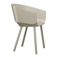 e15 - e15 ch04 houdini - fauteuil - gris soie/laqué/lxhxp 57x78x53cm