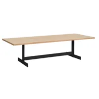 e15 - e15 ta23 kazimir - table de salle à manger - chêne, noir/chêne blanc pigmentée/lxpxh 200x100x75cm/structure noire