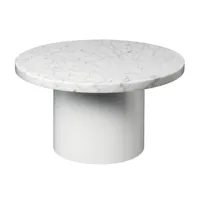 e15 - e15 ct09 enoki - table d'appoint - blanc/plateau de table en marbre de carra/h:30cm x ø55cm /structure blanc