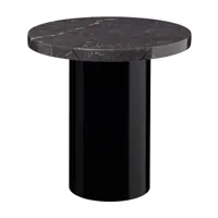 e15 - e15 ct09 enoki - table d'appoint - noir/plateau de table en marbre de marqu/h:40cm x ø40cm /structure noir