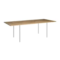 e15 - e15 ta14 anton - table de salle à manger - chêne/huilé/lxpxh 200x100x75cm /structure acier inoxydable