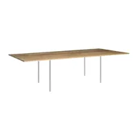 e15 - e15 ta14 anton - table de salle à manger - chêne/huilé/lxpxh 250x100x75cm /structure acier inoxydable