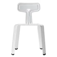 moormann - chaise pressed chair - blanc signalisation ral 9016/brillant/revêtu par poudre/pxhxp 51x80x52.5cm/capuchons antidérapante pu noire