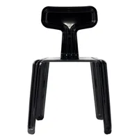 moormann - chaise pressed chair - noir 815 ral 9005/brillant/revêtu par poudre/pxhxp 51x80x52.5cm/capuchons antidérapante pu noire