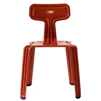 moormann - chaise pressed chair - vraiment rouge ral 3000/brillant/revêtu par poudre/pxhxp 51x80x52.5cm/capuchons antidérapante pu noire