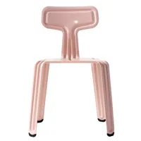moormann - chaise pressed chair - nouveau rose ncs s 1515-y90r/brillant/revêtu par poudre/pxhxp 51x80x52.5cm/capuchons antidérapante pu noire