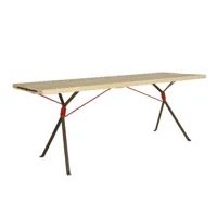 moormann - kampenwand - table de jardin - sapin, corde rouge/non traitée, acier galvanisé/220x68x76cm