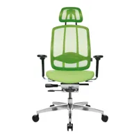 wagner - alumedic 10 - chaise de bureau - vert clair/revêtement de tissu/piètement étoilé 5 branches/appuie-tête/avec roulettes souples pour sol durs