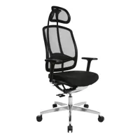 wagner - alumedic 10 - chaise de bureau - noir/revêtement de tissu/piètement étoilé 5 branches/appuie-tête/avec roulettes souples pour sol durs