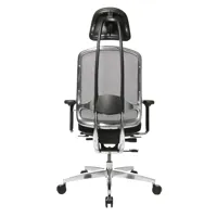 wagner - alumedic limited - chaise de bureau - noir/revêtement de cuir/piètement étoilé 5 branches/ressort à gaz standard/avec roulettes souples pour 