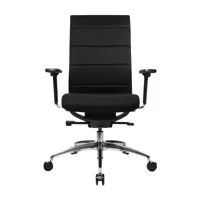 wagner - chaise de bureau ergomedic 100-4 - noir/siège étoffe tb0 noir/roulettes pour moquette/pxp 70x70cm/h 104-120cm/piètement étoilé 5 branches