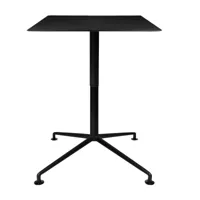 wagner - w-lift - table d'appoint 90x90cm - noir/stratifié hpl 13mm/structure aluminium noir graphite mat/h 73-103cm/patins incl.