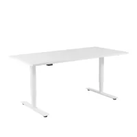 wagner - bureau w-life e-table réglable en hauteur 160x80cm - blanc/plateau de table mfc 2,5cm/bord abs/bi-moteurs réglable en hauteur 64-125cm/struct