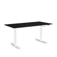 wagner - bureau w-life e-table réglable en hauteur 160x80cm - noir/plateau de table mfc 2,5cm/bord abs/bi-moteurs réglable en hauteur 64-125cm/structu