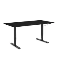 wagner - bureau w-life e-table réglable en hauteur 160x80cm - noir/plateau de table mfc 2,5cm/bord abs/bi-moteurs réglable en hauteur 64-125cm/structu