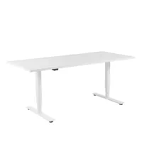 wagner - bureau w-life e-table réglable en hauteur 180x80cm - blanc/plateau de table mfc 2,5cm/bord abs/bi-moteurs réglable en hauteur 64-125cm/struct