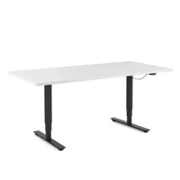 wagner - bureau w-life e-table réglable en hauteur 180x80cm - noir/plateau de table mfc 2,5cm/bord abs/bi-moteurs réglable en hauteur 64-125cm/structu