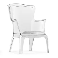 pedrali - fauteuil pasha 660 - transparent/brillant/hxlxp 98x71x75cm/sans coussin